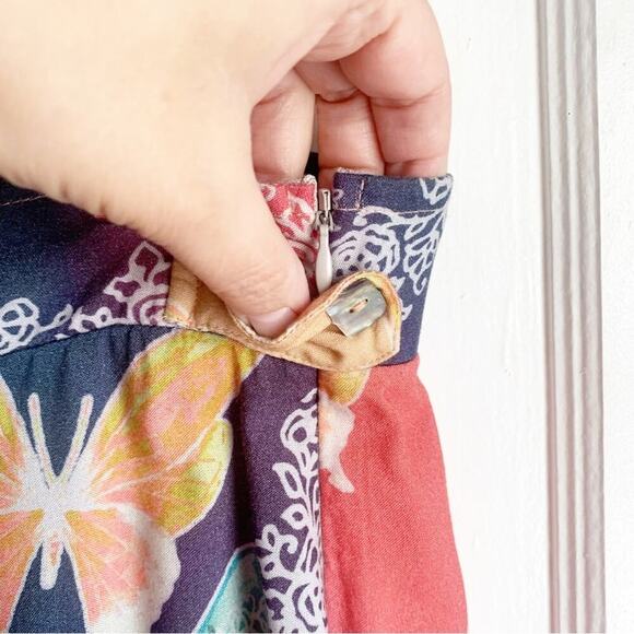 Soft Surroundings Butterfly Jardin D'eau Maxi Skirt Batik Watercolors NWT Large - Picture 11 of 14